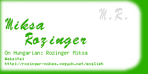 miksa rozinger business card